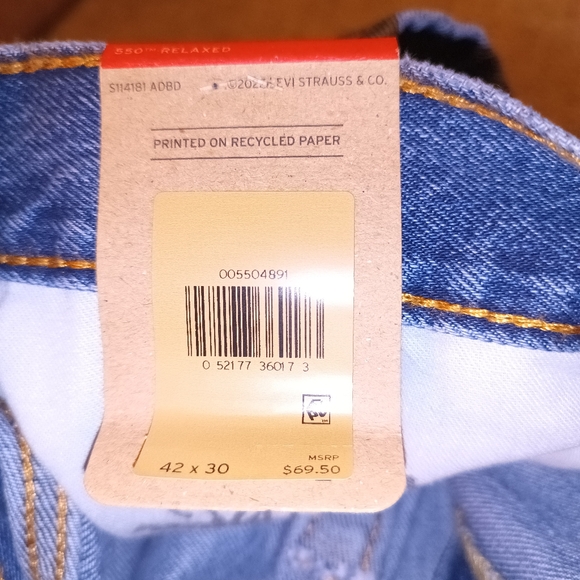 NWT Men's Levi Straus 550 42x30 Relaxed Fit Jeans - Picture 4 of 4